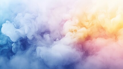 Poster - Subtle pastel color splashes on a white background, creating a soft and artistic effect with copy space.
