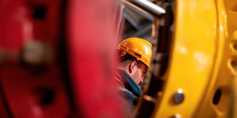 Aufkleber - AI-Driven Predictive Maintenance Industrial Technician in Safety Gear Analyzing Advanced Manufacturing Systems with Precision and Technological Resilience