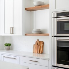 Poster - Minimalist Culinary Design Scandinavian-Inspired Kitchen Storage with Warm Wood Accents - Modern Home Organization and Sustainable Lifestyle Aesthetic
