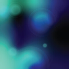 Poster - Glowing Deep Neon Bokeh Background, Dark Ocean Dreamy Atmosphere 