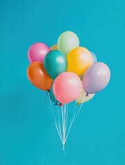 Aufkleber - Vibrant Minimalist Celebration Design Pastel Color Pop Balloon Cluster - Dynamic Event Branding and Joyful Marketing Visual for Modern Creative Industries