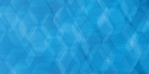 Poster - modern abstract blue background with glowing geometric lines. blue gradient hexagon shape design. ve