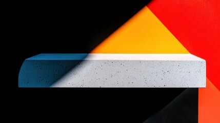 Poster - Minimalist Concrete Design Bold Geometric Color Block Surface with Textural Aggregate Showcasing Modern Material Innovation in Industrial Aesthetic