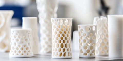 Poster - Parametric Design Revolution Advanced Printed Ceramic Prototypes Revealing Innovative Lattice Structures for Next-Generation Manufacturing Aesthetics