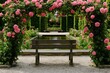 © Anto - Rose archway garden bench tranquil scene