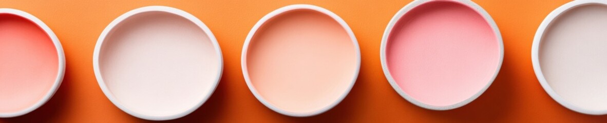Poster - Gradient Color Palette Design Minimalist Ceramic Plates Showcasing Soft Ombre Transitions - Creative Color Theory and Modern Visual Merchandising Trends