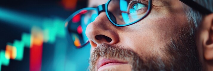 Aufkleber - Hyper-Focused Digital Finance Pro Immersive Cryptocurrency Trading Analytics with Cutting-Edge Visualization - Millennial Investor Mindset in High-Performance Tech Ecosystem