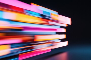 Fototapete - Dynamic Digital Velocity Vibrant Motion Blur Abstract Showcasing Next-Gen Design Trends in Tech Innovation, Creative Visual Communication