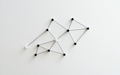 Poster - Black And White Pushpins Connected With String