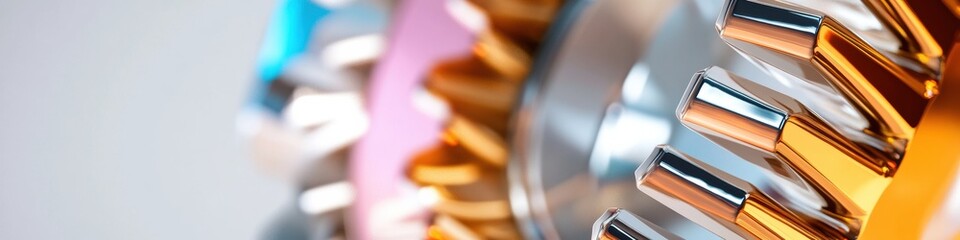 Poster - Precision Engineering Unveiled Metallic Gear Dynamics in High-Performance Manufacturing - Next-Gen Industrial Innovation Visualizing Technological Advancement