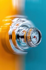 Poster - Dynamic Performance Monitoring High-Precision Industrial Gauge in Vibrant Chromatic Gradient - Cutting-Edge Measurement Technology for Operational Efficiency and Innovation