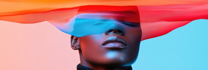 Poster - Immersive Digital Experience Cutting-Edge VR Aesthetic with Neon Color Gradient - Next-Gen Tech Visualization for Gen Z Creative Innovation