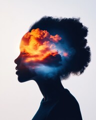 Poster - Neurodiversity and Mental Wellness Explosive Creative Mindset of Gen Z - Transformative Cognitive Landscape in Vibrant Silhouette Visualization