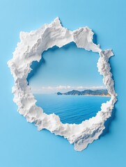 Aufkleber - Digital Geo-Visualization Minimalist Korean Peninsula Seascape Illustrating Climate Tech Innovation, Cartographic Design, and Spatial Storytelling for Global Marketing