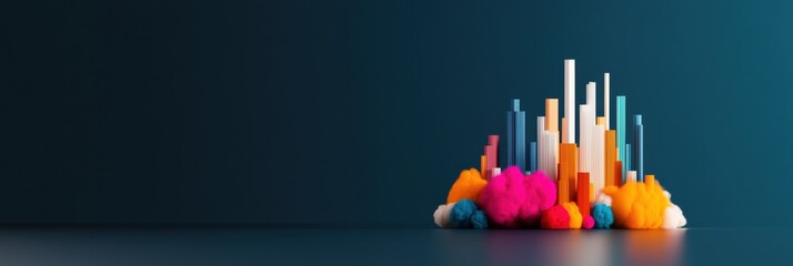 Aufkleber - Vibrant Digital Transformation Visualization Emerging Market Insights Through Dynamic Data Visualization - Innovative Tech Reporting for Strategic Business Intelligence
