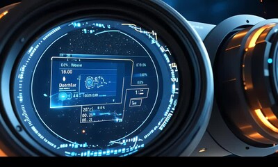 Poster - Futuristic HUD displays with intricate data visualizations