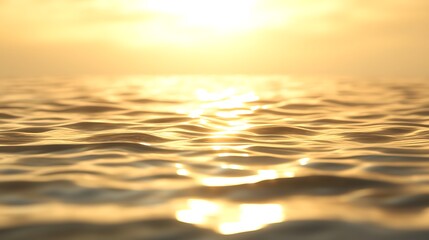 Poster - Golden sunlight reflects on tranquil water surface at sunset.