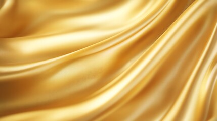 Poster - Shiny golden silk fabric with elegant folds and smooth texture.
