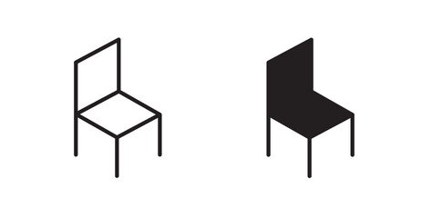 Wall Mural - chair icon outlined icon vector collection.