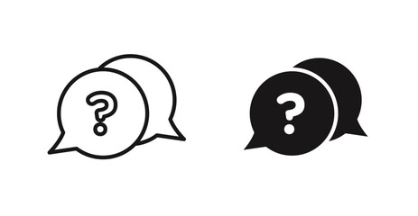 Wall Mural - comment question icon outlined icon vector collection.