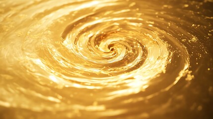 Aufkleber - Golden swirling vortex with shimmering light effects, creating a mesmerizing visual experience.