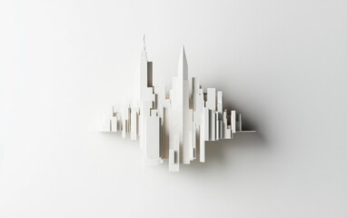 Poster - White 3D Cityscape On Textured Background