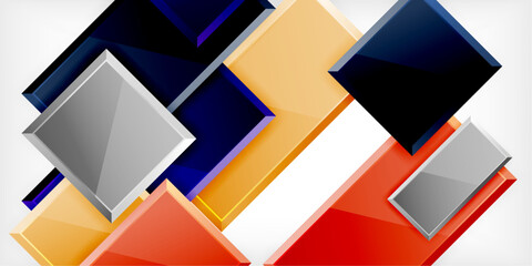 Poster - Glass toy style square shapes abstract design. Vector Illustration For Wallpaper, Banner, Background, Card, Book Illustration, landing page