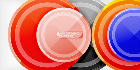 Poster - Abstract background - multicolored circles, trendy minimal geometric design, vector illustration