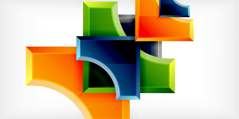 Poster - Geometric design abstract background - circles and triangles