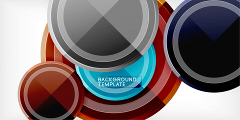Poster - Abstract background - multicolored circles, trendy minimal geometric design, vector illustration