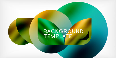 Poster - Bright circles with shadows abstract background