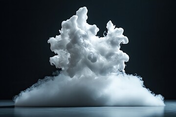 Poster - Abstract White Cloud Formation on Dark Studio