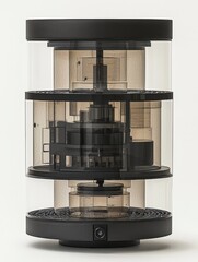 Poster - Modern transparent multi-layer design showcasing innovative mechanical structure with intricate details and unique aesthetic appeal