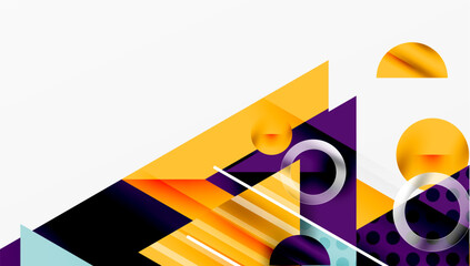Aufkleber - Sleek abstract background - layered triangles with vibrant gradient tones. Semi-transparent shapes add depth and contemporary aesthetic