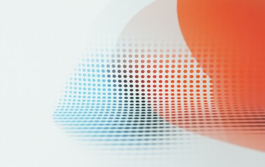 Fototapete - Abstract Blue and Orange Gradient Dotted Grid