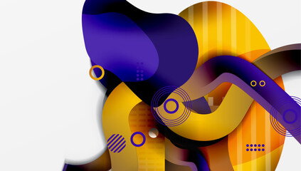 Poster - Abstract liquid shapes and lines background