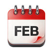 © Quality Materials - February Calendar: A detailed, close-up shot of a calendar displaying 'FEB', a symbol of time, planning, and monthly scheduling.AI Generated
