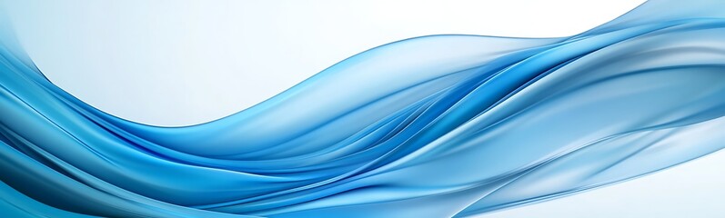 Aufkleber - Fluid blue waves create a serene and calming abstract background.