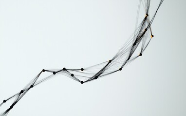 Fototapete - Abstract Black And Orange Particles Flow On White Background