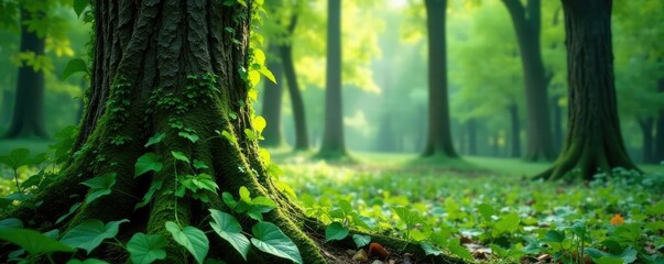Wall Mural - vines and creepers entwine the trunks of trees, creepers, vines, forest