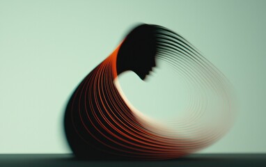 Poster - Abstract Orange Particle Swirls in Blurred Motion on Teal Background