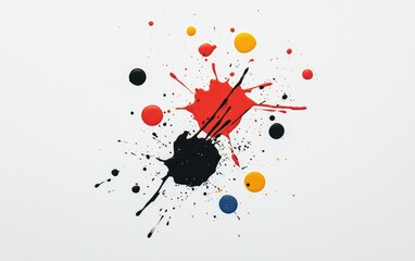 Poster - Colorful Paint Splatter on White Background