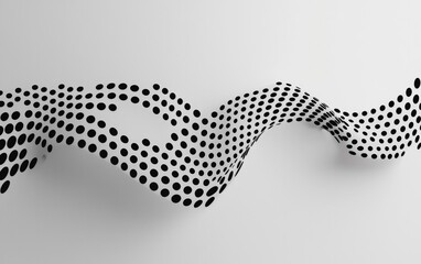Poster - Black Pixel Wave On White Background