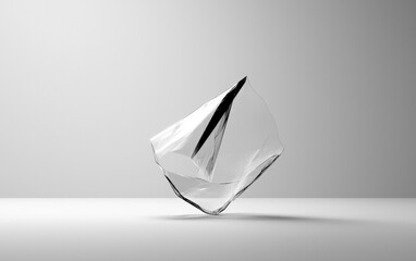 Poster - Fragmented Geometric Shape Monochromatic White