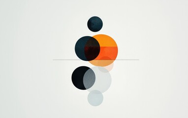 Poster - Textured Overlapping Circles Abstract Design