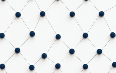 Poster - Dark Blue Dots Connected By Gray Lines On White Background