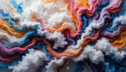 Poster - Colorful Abstract Swirls and Clouds in Vibrant Hues and Patterns