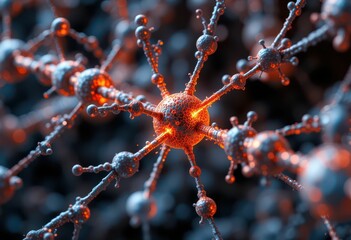 Poster - Close-up View of Colorful Molecules and Atoms in Abstract Setting