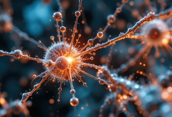 Fototapete - Intricate Model of Molecular Structure with Colorful Particles