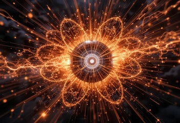 Poster - Abstract Visualization of Energy and Atomic Particles in Motion